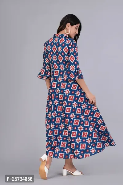 Stylish Multicoloured Cotton Printed Gown For Women-thumb3