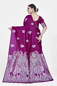 Stylish Purple Art Silk Saree With Blouse Piece For Women-thumb1