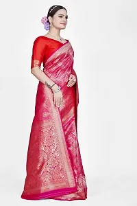 Stylish Pink Art Silk Saree With Blouse Piece For Women-thumb3