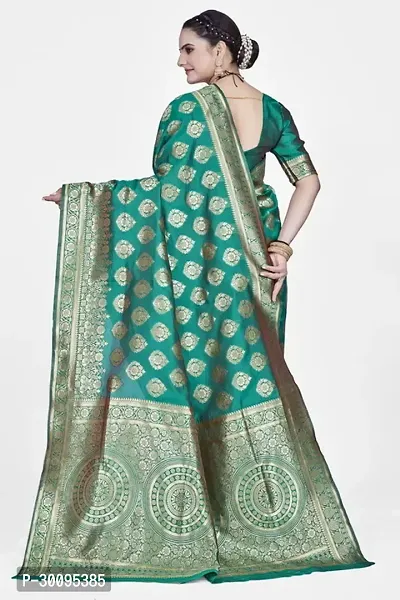 Stylish Green Art Silk Saree With Blouse Piece For Women-thumb2