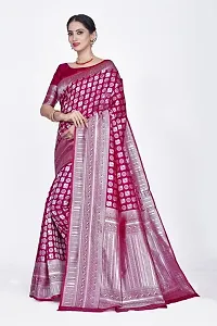 Stylish Wine Art Silk Saree With Blouse Piece For Women-thumb3