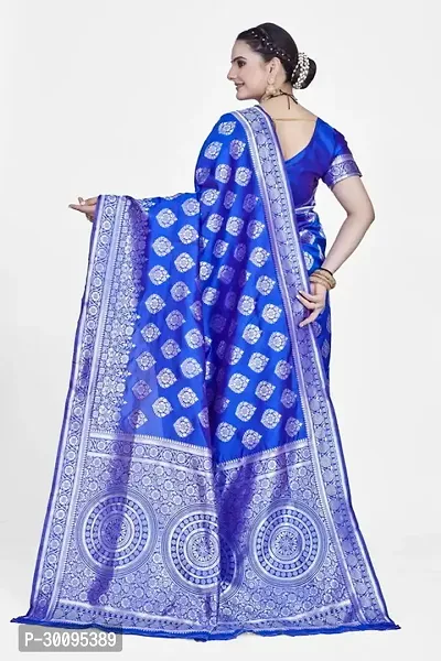 Stylish Royal Blue Art Silk Saree With Blouse Piece For Women-thumb2