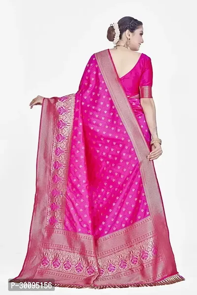 Stylish Pink Art Silk Saree With Blouse Piece For Women-thumb2