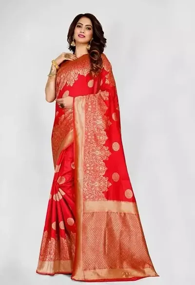 Stylish Art Silk Saree With Blouse Piece For Women