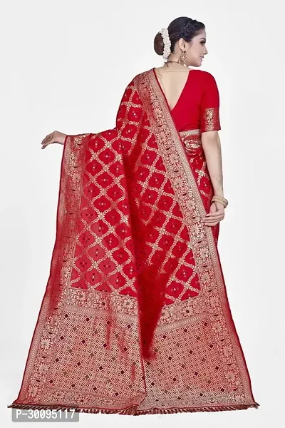 Stylish Red Art Silk Saree With Blouse Piece For Women-thumb4