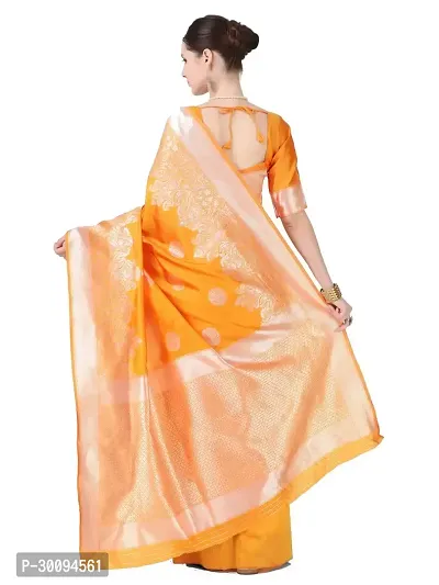 Stylish Yellow Art Silk Saree With Blouse Piece For Women-thumb3