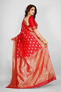 Stylish Red Art Silk Saree With Blouse Piece For Women-thumb1