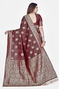 Stylish Brown Art Silk Saree With Blouse Piece For Women-thumb1