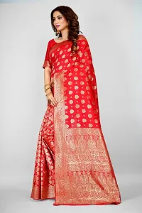 Stylish Red Art Silk Saree With Blouse Piece For Women-thumb3