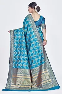 Stylish Blue Art Silk Saree With Blouse Piece For Women-thumb1