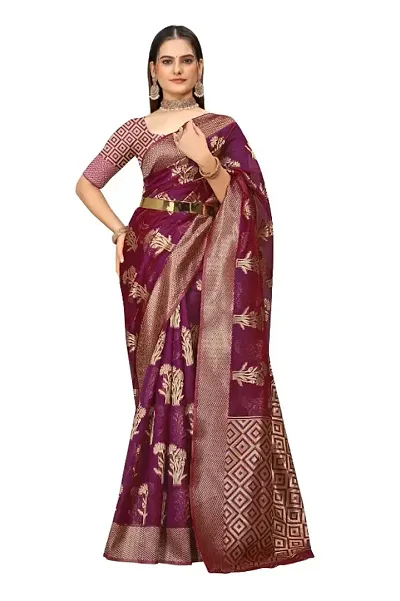 Classic Art Silk Jacquard Saree With Blouse Piece