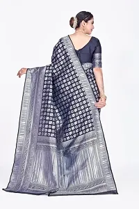 Stylish Black Art Silk Saree With Blouse Piece For Women-thumb1