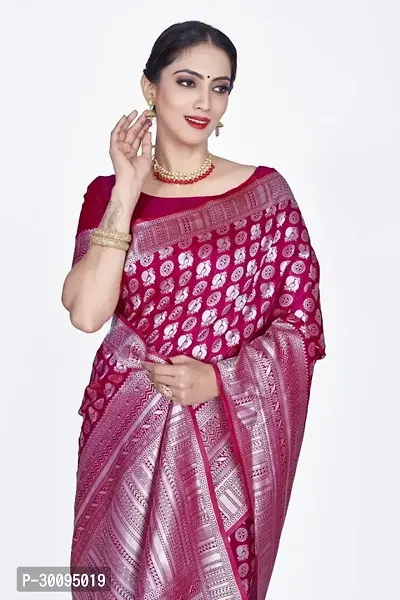 Stylish Wine Art Silk Saree With Blouse Piece For Women-thumb3