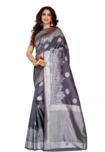 Glamorous Silk Blend Saree with Blouse piece 