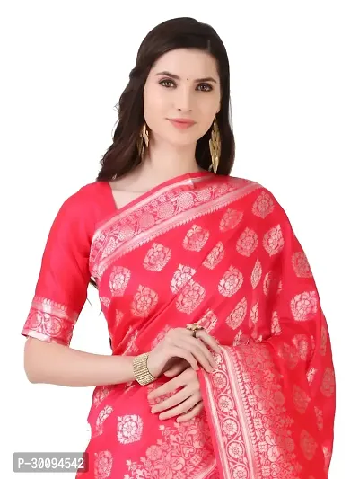 Stylish Pink Art Silk Saree With Blouse Piece For Women-thumb4