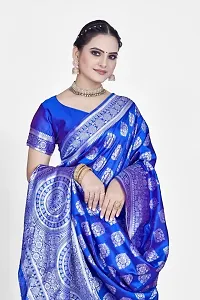 Stylish Royal Blue Art Silk Saree With Blouse Piece For Women-thumb2