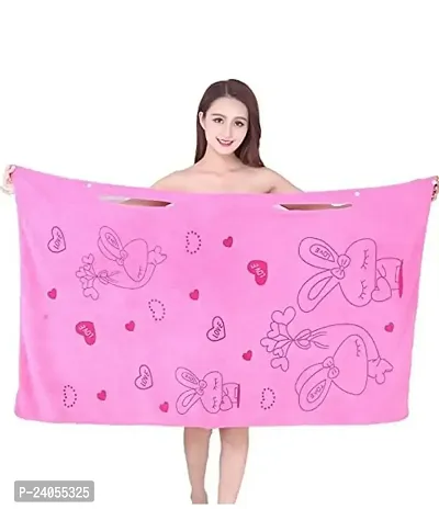 Stylish Pink Fiber Cartoon Printing Bath Towels
