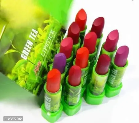 Aloe Non-smudging, Organic  waterproof Lipstick Set Of 12, Matte Finish - Multicolor-thumb0