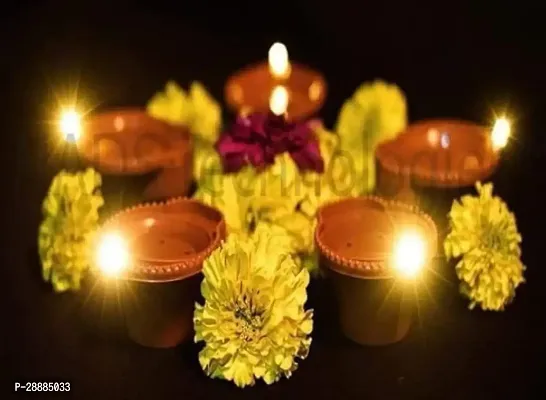 LED Water Sensor Diya 6-Pack | Flameless Orange Glow | Eco-Friendly  Safe | Portable  Battery Operated | Ideal for Diwali  Festive Decor, Brown, Medium, Plastic