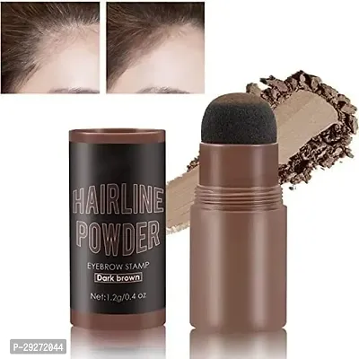 Natural Hairline Powder, Hair Shading Sponge Pen, Hairline Shadow Powder Stick, Quick Hair Root Touch-Up, Paired With 2 Pairs Of Eyebrow Stamp (dark brown)-thumb0