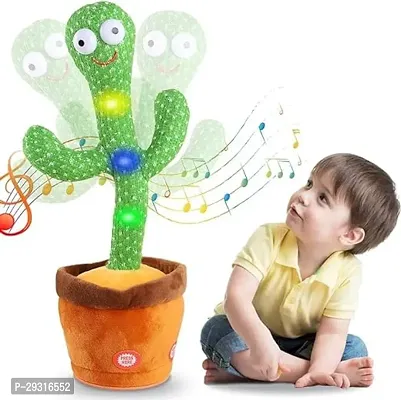 Dancing Cactus Plush Toy USB Charging,Sing ,Recording,Repeats What You say and emit Colored Lights, Gifts (Talking Cactus)