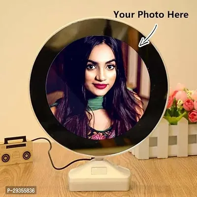 Led Magic Mirror Photo Frame With Charging Cable Can be Customize - Personalized for loved ones on any occasion (Round)-thumb2