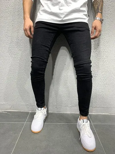 Stretchable Solid Men Slimfit Jeans