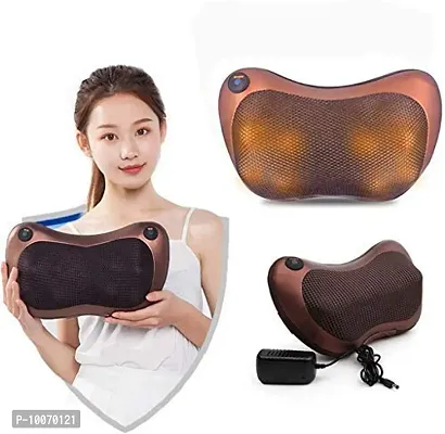 Electronic Corded Electric Neck Cushion Full Body Massager with Heat for pain relief Massage Machine for Neck Back Shoulder Pillow Massager - Swiss Relaxation therapy (Brown)