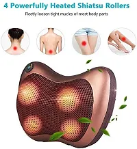 Electronic Corded Electric Neck Cushion Full Body Massager with Heat for pain relief Massage Machine for Neck Back Shoulder Pillow Massager - Swiss Relaxation therapy (Brown)-thumb2