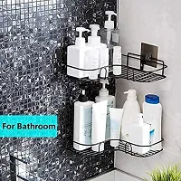 Stainless Steel Bathroom Corner Rack Storage Shelves-thumb3