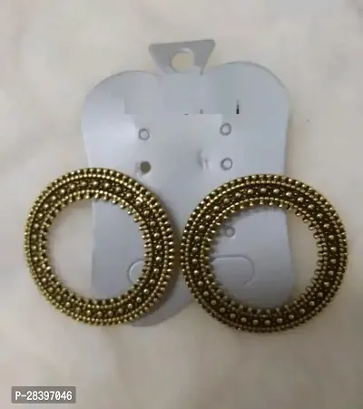 Golden Alloy Agate Studs Earrings For Women