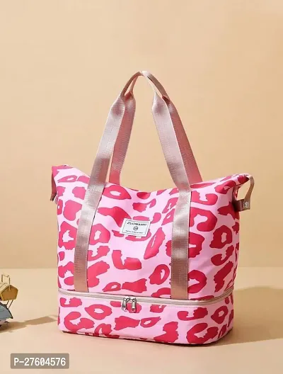 Stylish Pink Fabric Printed Handbags For Women