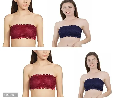 Stylish Multicoloured Nylon Solid Bras For Women Pack Of 4