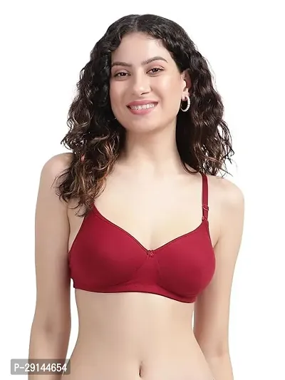 Stylish Red Cotton Solid Bras For Women-thumb0