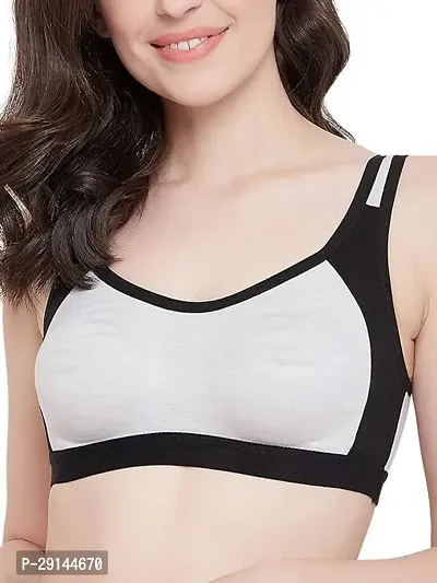 Stylish Black Cotton Colourblocked Bras For Women