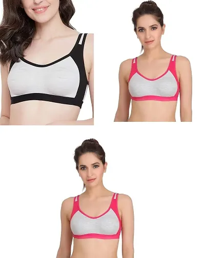 Stylish Solid Bras For Women Pack Of 3