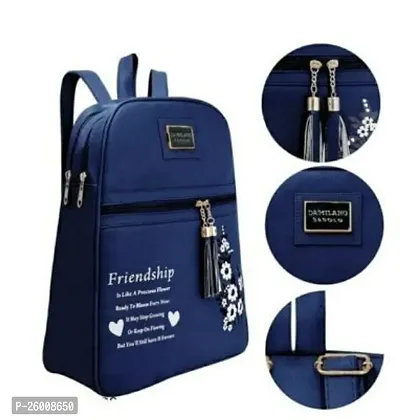 Stylish Navy Blue ABS Backpacks For Women And Girls-thumb0