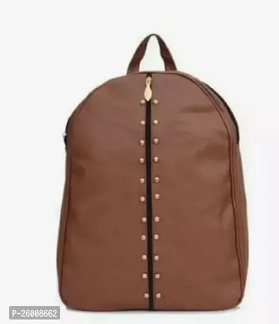Stylish Brown PU Backpacks For Women And Girls