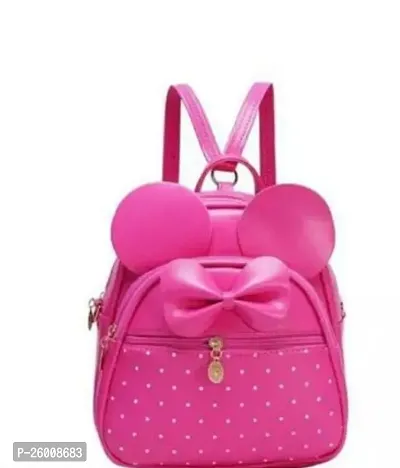 Stylish Pink PU Backpacks For Women And Girls