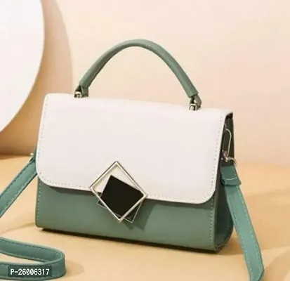 Stylish Beige PU Solid Sling Bags For Women-thumb0