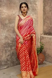 Stylish Art Silk Red Woven Design Saree With Blouse Piece For Women-thumb2