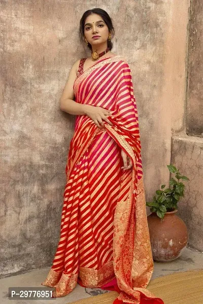 Stylish Art Silk Red Woven Design Saree With Blouse Piece For Women-thumb2