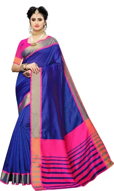 Latest Attractive Cotton Silk Sarees with Blouse Piece