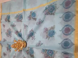 Stylish Cotton Printed Saree with Blouse Piece-thumb1