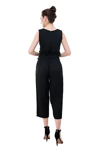 Black Rayon Basic Jumpsuit For Women's-thumb1