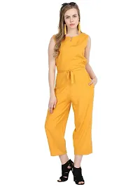 Yellow Rayon Basic Jumpsuit For Women's-thumb1