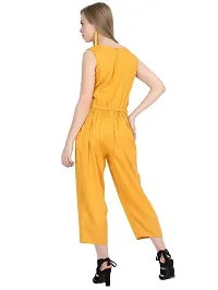 Yellow Rayon Basic Jumpsuit For Women's-thumb2