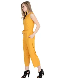 Yellow Rayon Basic Jumpsuit For Women's-thumb3