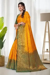 New Kanjiveram Silk With Zari Woven Saree With Blouse-thumb3