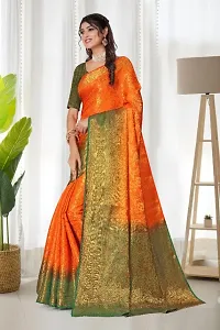 New Kanjiveram Silk With Zari Woven Saree With Blouse-thumb3